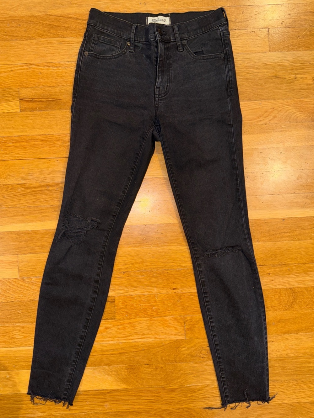 Madewell 9” High-Riser Skinny Skinny Black Distressed Women's Jeans